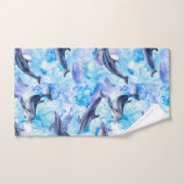 watercolor dolphin fish seamlestern (Serviette à main)