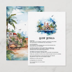 Watercolor Dominicaanse Republiek gastdetails Informatiekaartje