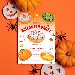 Watercolor Donut-licious Halloween Snoep Feest Kaart