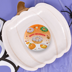 Watercolor Donut-licious Halloween Snoep Ronde Button 3,2 Cm