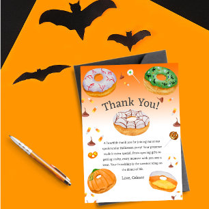 Watercolor Donut-licious Halloween Snoepgoed Bedan Kaart
