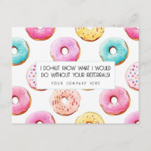 Watercolor Donut Vastgoed Verwijzing Bedankt 