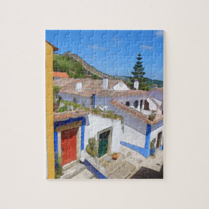 Watercolor dorp legpuzzel