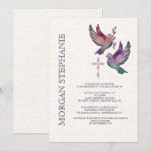 Watercolor Doves Invitation religieuse (Devant / Derrière)