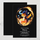 Watercolor Dragon Invitation Anniversaire (Devant / Derrière)