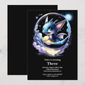 Watercolor Dragon Invitation Anniversaire (Devant / Derrière)