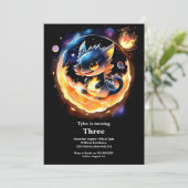 Watercolor Dragon Invitation Anniversaire (Debout devant)