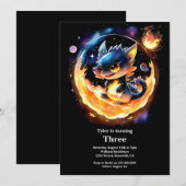 Watercolor Dragon Invitation Anniversaire (Devant / Derrière)