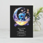 Watercolor Dragon Invitation Anniversaire (Debout devant)