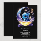 Watercolor Dragon Invitation Anniversaire (Devant / Derrière)