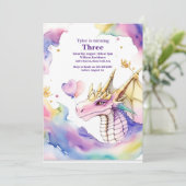 Watercolor Dragon Invitation Anniversaire (Debout devant)