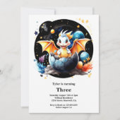 Watercolor Dragon Invitation Anniversaire (Devant)
