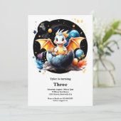 Watercolor Dragon Invitation Anniversaire (Debout devant)