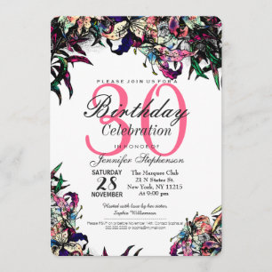 Watercolor Dragon Lys Invitation de fête d'anniver