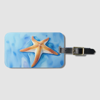 Watercolor Drawing of Starfish Bagagelabel