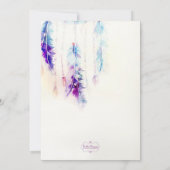 Watercolor Dreamcatcher Boho Faire-part de mariage (Dos)