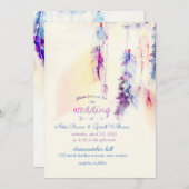 Watercolor Dreamcatcher Boho Faire-part de mariage (Devant / Derrière)