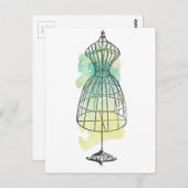 Watercolor Dress Form Briefkaart (Voorkant / Achterkant)