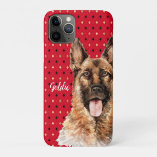Watercolor Duitse Herdershond Gepersonaliseerd iPhone 11 Pro Hoesje
