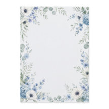 Watercolor Dusty Blue Wedding Program