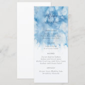 Watercolor Dusty Blue Winter Wedding Menu (Voorkant / Achterkant)