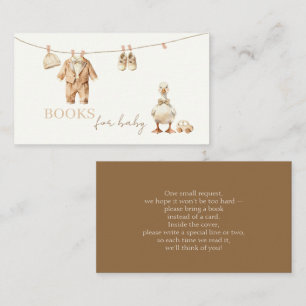 Watercolor Dwaze Gans Boeken voor Baby Informatiekaartje