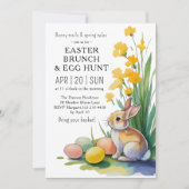 Watercolor Easter Brunch Egg Hunt Invitation (Devant)