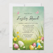 Watercolor Easter Brunch Egg Hunt Invitation Kaart (Voorkant)