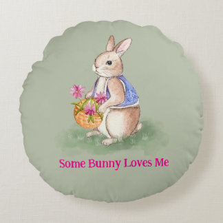 Watercolor Easter Bunny Rond Kussen