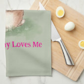 Watercolor Easter Bunny Theedoek (Quarter Fold)