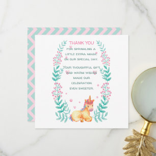Watercolor Eenhoorn Bloemen Baby Shower Bedankt