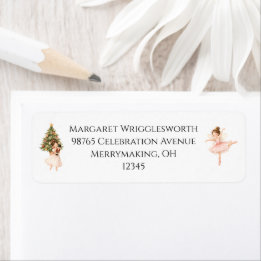 Watercolor Elegante Notenkraker Suite Retouradres Etiket