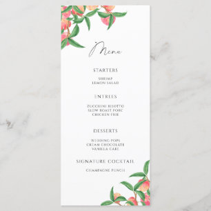 Watercolor elegante perziken minimalistisch menu