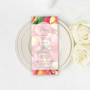 Watercolor elegante perziken minimalistisch menu