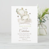 Watercolor Elephant Baby Shower Invitation (Debout devant)