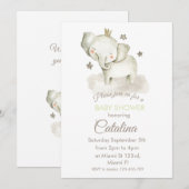 Watercolor Elephant Baby Shower Invitation (Devant / Derrière)