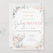 Watercolor Elephant Baby Shower Invitation (Devant)
