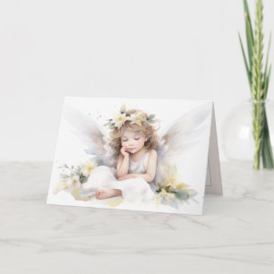 Watercolor engel meisje  kaart