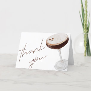 Watercolor Espresso Martini Bruidsdiner Bedankkaart