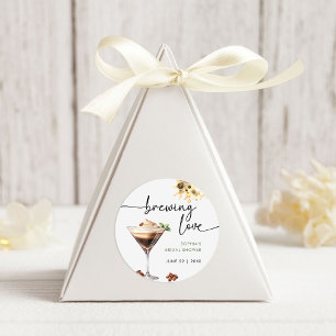 Watercolor Espresso Martini Bruidsdiner Ronde Sticker