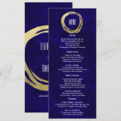 Watercolor et Gold Modern Custom Menu (Devant / Derrière)