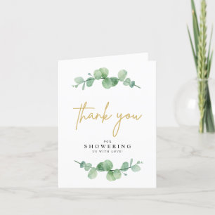 Watercolor Eucalyptus Baby Shower Bedankkaart