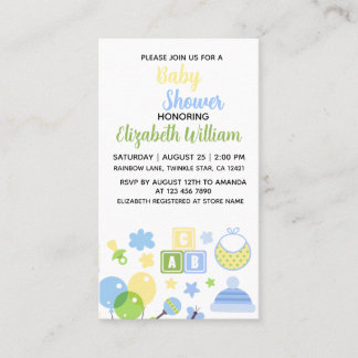 Watercolor Eucalyptus Bladeren Meisje Baby Shower Visitekaartje