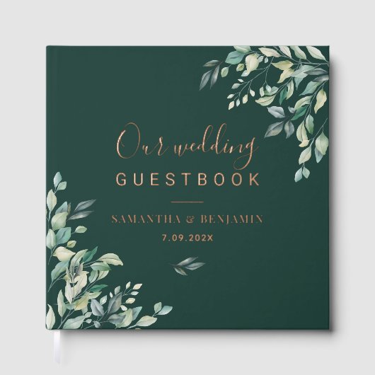Watercolor Eucalyptus Botanical Wedding Gastenboek (Voorkant)