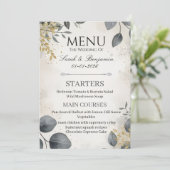 Watercolor Eucalyptus | Elegant Wedding Menu (Debout devant)