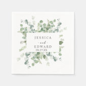 watercolor eucalyptus frame servet (Voorkant)