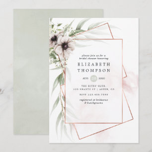 Watercolor Eucalyptus Geometrische Bruidsdouche Kaart