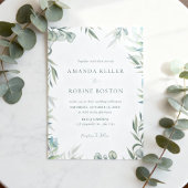 Watercolor Eucalyptus Greenery Wedding Invitation