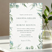 Watercolor Eucalyptus Greenery Wedding Invitation