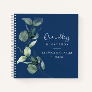 Watercolor Eucalyptus Groene Huwelijksgastenboek Notitieboek